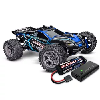 Traxxas rustler 4x4 bl-2s kék 1/10 stadium-truck RTR np825
