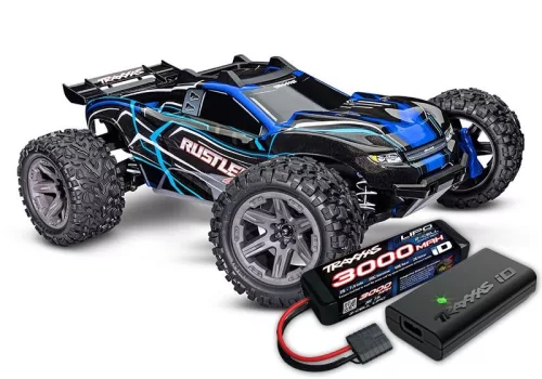Traxxas rustler 4x4 bl-2s kék 1/10 stadium-truck RTR np825