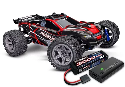 Traxxas rustler 4x4 bl-2s piros 1/10 stadium-truck RTR np825