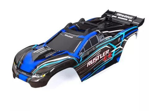 Karosszéria Rustler 4x4 kék, matricával, karosszéria tartóval