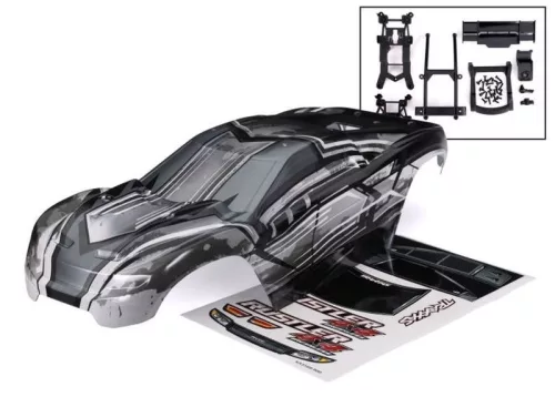 Karosszéria Rustler 4x4 átlátszó, matricával és karosszéria tartóval