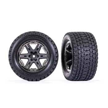   Gravix gumiabroncsok RXT 2.8 szürke/fekete-króm 12 mm-es felnin (2) TRAXXAS 4x4 elöl/hátul, 2WD csak elöl (TSM besorolású)