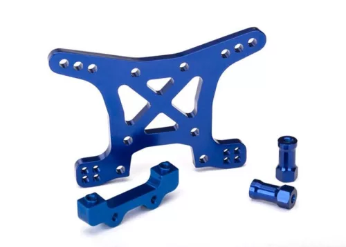 Első lengéscsillapító torony 7075-T6, alumínium, kék, TRAXXAS 4x4 és VXL Slash, Stampede, Rally modellekhez
