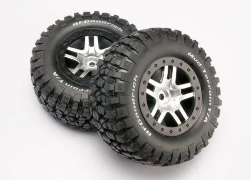 BFGoodrich gumiabroncsok 2.2/3.0 szatén króm/fekete felniken (2) TRAXXAS Slash 2WD hátul, Slash 4x4 elöl/hátul (TSM besorolású)