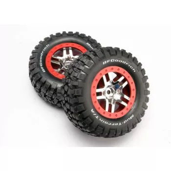   BFGoodrich gumiabroncsok SCT 2.2/3.0 felniken króm/piros színben (2) TRAXXAS Slash 2WD hátul, Slash 4x4 elöl/hátul