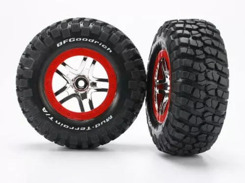 BFGoodrich S1 gumiabroncsok SCT 2.2/3.0 felniken króm/piros színben (2) TRAXXAS Slash 2WD hátul, Slash 4x4 elöl/hátul