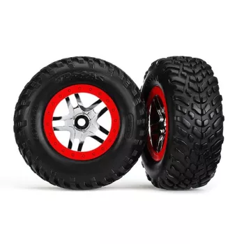   SCT S1 gumiabroncsok SCT 2.2/3.0 felniken króm/piros színben (2) TRAXXAS Slash 2WD hátul, Slash 4x4 elöl/hátul (TSM besorolású)