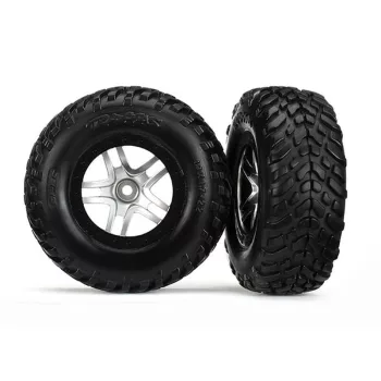   SCT gumiabroncsok SCT 2.2/3.0 felniken króm/fekete színben (2) TRAXXAS Slash 2WD hátul, Slash 4x4 elöl/hátul (TSM besorolású)