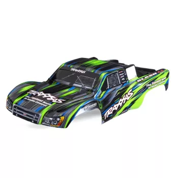   Slash 4x4 zöld karosszéria matricákkal és TRAXXAS clipless rögzítőkkel