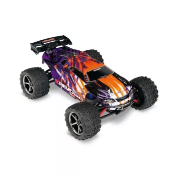   ÚJ TRAXXAS E-REVO 4X4 VXL NARANCS-LILA 1/16 RACING TRUCK RTR KEFE NÉLKÜLI MOTOR, AKKUMULÁTORRAL ÉS USB-C TÖLTŐVEL