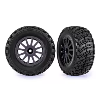   Murvás mintázatú gumiabroncsok 2.2/3.0 felniken, szürke (2) TRAXXAS Rally, 4x4 elöl/hátul és 2WD hátul (TSM besorolású)