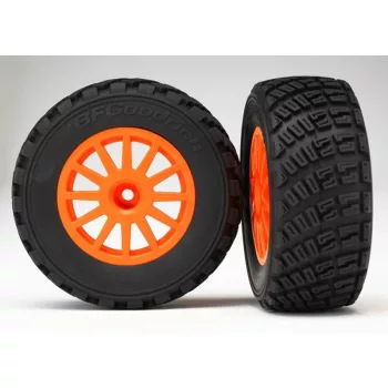   Murvás mintázatú gumiabroncsok 2.2/3.0 felniken, narancs (2) TRAXXAS Rally, 4x4 elöl/hátul és 2WD hátul (TSM besorolású)