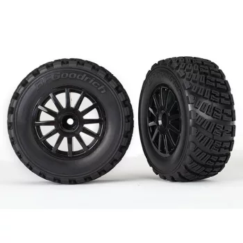   Murvás mintázatú gumiabroncsok 2.2/3.0 felniken, fekete (2) TRAXXAS Rally, 4x4 elöl/hátul és 2WD hátul (TSM besorolású)