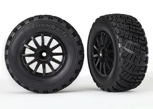 Murvás mintázatú gumiabroncsok 2.2/3.0 felniken, fekete (2) TRAXXAS Rally, 4x4 elöl/hátul és 2WD hátul (TSM besorolású)