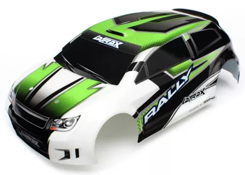 karosszéria 1/18 Rally zöld, matricákkal