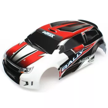 karosszéria 1/18 Rally piros, matricákkal
