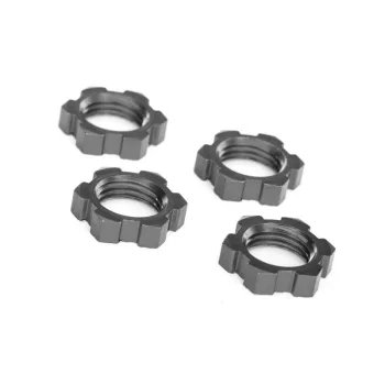   Kerékanyák, recézett, alumínium, szürke, 17 mm (4) TRAXXAS X-Maxx, XRT, Sledge, E-Revo kerékszettekhez