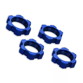   Kerékanyák, recézett, alumínium, kék, 17 mm (4) TRAXXAS X-Maxx, XRT, Sledge, E-Revo kerékszettekhez