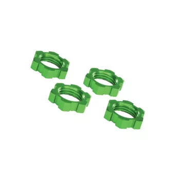   Kerékanyák, recézett, alumínium, zöld, 17 mm (4) TRAXXAS X-Maxx, XRT, Sledge, E-Revo kerékszettekhez