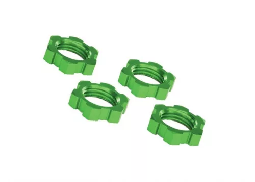 Kerékanyák, recézett, alumínium, zöld, 17 mm (4) TRAXXAS X-Maxx, XRT, Sledge, E-Revo kerékszettekhez