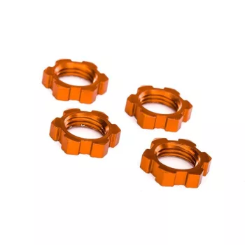   Kerékanyák, recézett, alumínium, narancs, 17 mm (4) TRAXXAS X-Maxx, XRT, Sledge, E-Revo kerékszettekhez