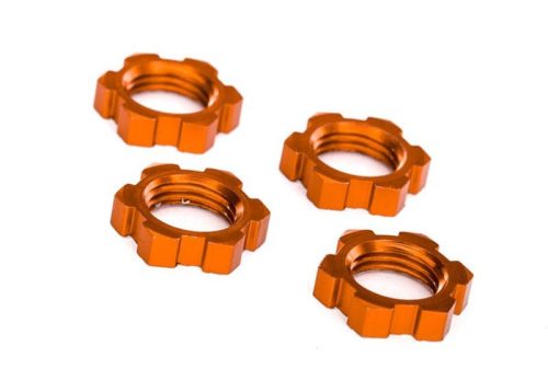 Radmuttern verzahnt Aluminium orange 17mm (4)