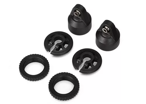 GTX lengéscsillapító sapkák és tányérok, fekete (2) TRAXXAS X-Maxx, XRT