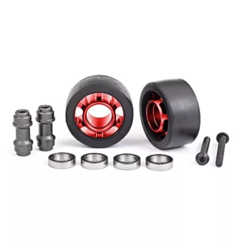   Komplett kerék wheelie bar-hoz 6061-T6 alumínium piros (2) TRAXXAS X-Maxx, XRT, Maxx