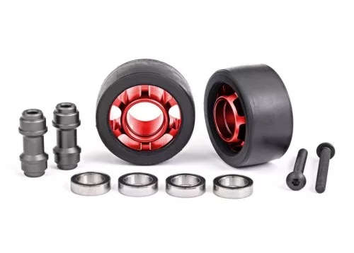 Komplett kerék wheelie bar-hoz 6061-T6 alumínium piros (2) TRAXXAS X-Maxx, XRT, Maxx