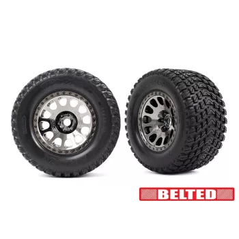   Gravix BELTED gumiabroncsok XRT felniken, fekete-króm, 24 mm (2) Traxxas X-Maxx, XRT-hez