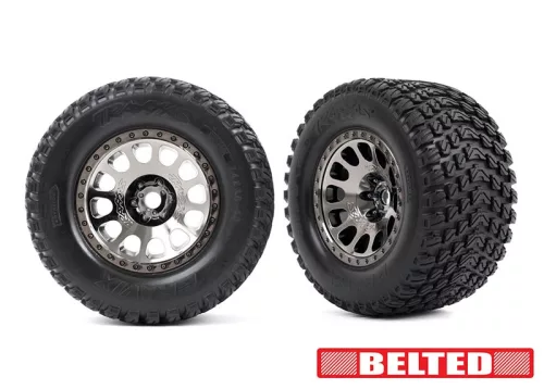 Gravix BELTED gumiabroncsok XRT felniken, fekete-króm, 24 mm (2) Traxxas X-Maxx, XRT-hez