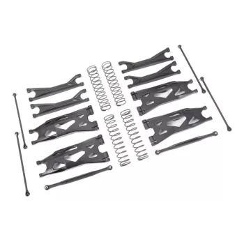   Wide-X-Maxx lengőkar készlet fekete TRAXXAS X-Maxx, XRT (összekötőrudakkal, tengelyekkel, rugókkal)