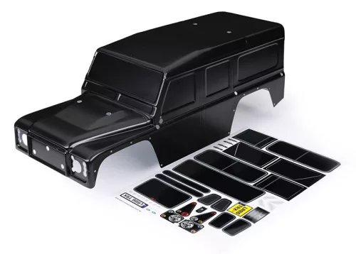 karosszéria Land Rover Defender fekete, matricákkal