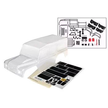   Land Rover Defender karosszéria, átlátszó, kiegészítőkkel, TRAXXAS TRX-4