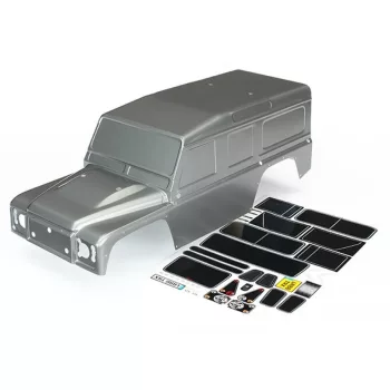 karosszéria Land Rover Defender ezüst, matricákkal