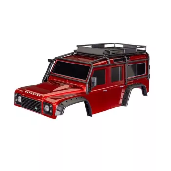   Land Rover Defender karosszéria, piros, kiegészítőkkel, TRAXXAS TRX-6