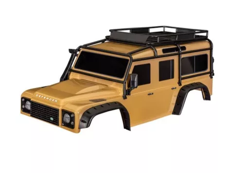 Land Rover Defender karosszéria, homok, kiegészítőkkel, TRAXXAS TRX-7