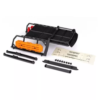   Expedíciós tetőcsomagtartó tapadássegítő deszkákkal, narancssárga, komplett, TRAXXAS TRX-4 Sport-hoz