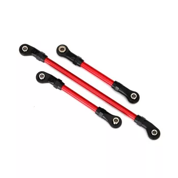   Kormányrúd készlet, acél, piros, 5x117mm, 5x60mm, 5x63mm (1 db mindegyikből) TRAXXAS TRX-4 (TRX8140R-hez)