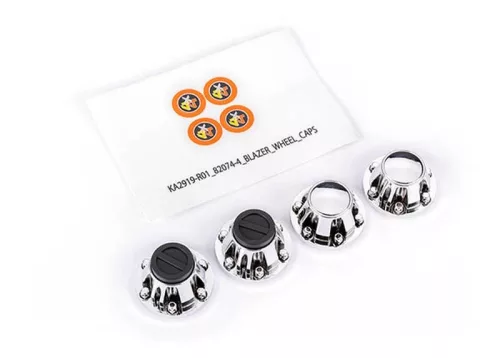 Krómozott kerékagy-sapkák (4 db) TRAXXAS TRX-4&6 (TRX8255A keréktengelyhez)