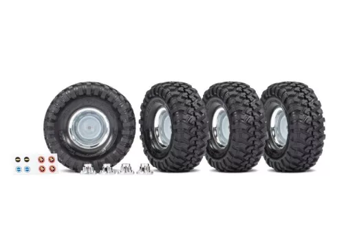 Canyon Trail 4.6x1.9 gumik króm felniken, dísztárcsák (4 db) TRAXXAS TRX-4&6 (TRX8255A keréktengelyhez)