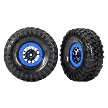   Method Race gumiabroncsok 1.9 BL felniken, fekete-króm/kék (2) TRAXXAS 1/10 Crawler