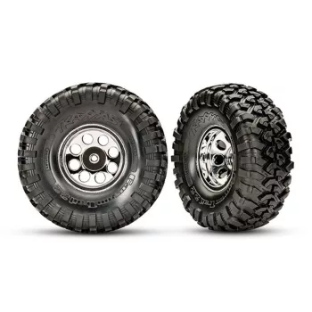   Canyon Trail 5.3x2.2 gumiabroncsok klasszikus króm felniken (2 db) TRAXXAS TRX-4 K10 (TRX8255A keréktengelyhez)