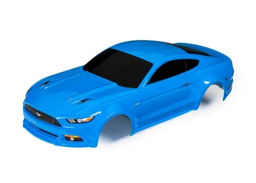 Ford Mustang karosszéria, kék, TRAXXAS 4-Tec 2.0 matricával