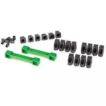   Lengőkaros felfogatások, alumínium, zöld, betétekkel elöl/hátul, TRAXXAS 4-Tec 2.0 és 3.0 modellekhez