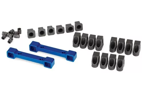 Lengőkaros felfogatások, alumínium, kék, betétekkel elöl/hátul, TRAXXAS 4-Tec 2.0 és 3.0 modellekhez