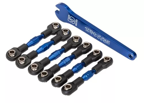 Bal/jobb kerékösszetartás és dőlésszög-állító rúd szett alumínium kék (6) TRAXXAS 4-Tec 2.0&3.2