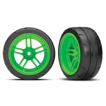   Response gumiabroncsok 1.9-es felniken, zöld, extra széles hátul (2) TRAXXAS 4-Tec 2.0, Ford GT (VXL besorolású)