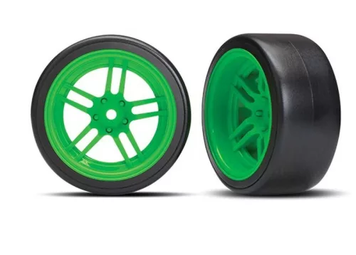 Drift gumiabroncsok 1.9-es felniken, zöld, hátul (2) TRAXXAS 4-Tec 2.0, Ford GT