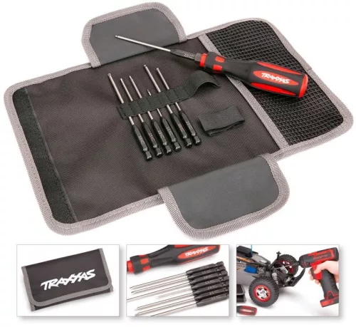 Speed-Bit Master-Set Hex 1/4 hüvelykes és nyél (7) TRAXXAS (Egyenes 1,5 2,0 2,5 3,0 és gömbfejű 2,0 2,5 3,0 mm)